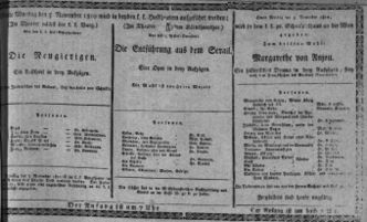 Theaterzettel (Oper und Burgtheater in Wien) 18101105 Seite: 1