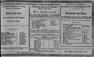 Theaterzettel (Oper und Burgtheater in Wien) 18101107 Seite: 1