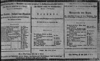 Theaterzettel (Oper und Burgtheater in Wien) 18101111 Seite: 1