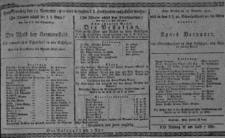 Theaterzettel (Oper und Burgtheater in Wien) 18101113 Seite: 1