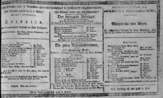 Theaterzettel (Oper und Burgtheater in Wien) 18101118 Seite: 1