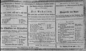 Theaterzettel (Oper und Burgtheater in Wien) 18101119 Seite: 1