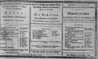 Theaterzettel (Oper und Burgtheater in Wien) 18101123 Seite: 1