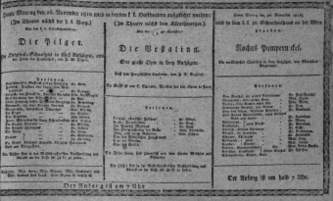 Theaterzettel (Oper und Burgtheater in Wien) 18101126 Seite: 1