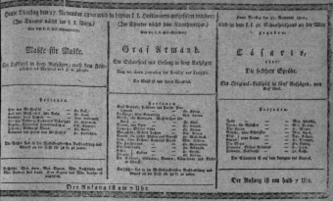 Theaterzettel (Oper und Burgtheater in Wien) 18101127 Seite: 1