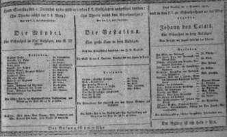Theaterzettel (Oper und Burgtheater in Wien) 18101201 Seite: 1