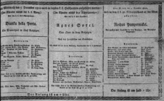 Theaterzettel (Oper und Burgtheater in Wien) 18101205 Seite: 1