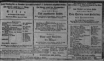 Theaterzettel (Oper und Burgtheater in Wien) 18101218 Seite: 1