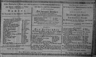 Theaterzettel (Oper und Burgtheater in Wien) 18110107 Seite: 1