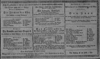 Theaterzettel (Oper und Burgtheater in Wien) 18110112 Seite: 1