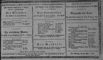 Theaterzettel (Oper und Burgtheater in Wien) 18110113 Seite: 1