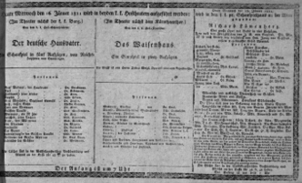 Theaterzettel (Oper und Burgtheater in Wien) 18110116 Seite: 1