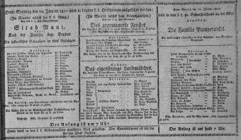Theaterzettel (Oper und Burgtheater in Wien) 18110120 Seite: 1