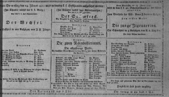 Theaterzettel (Oper und Burgtheater in Wien) 18110124 Seite: 1