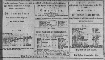 Theaterzettel (Oper und Burgtheater in Wien) 18110125 Seite: 1