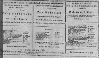 Theaterzettel (Oper und Burgtheater in Wien) 18110126 Seite: 1