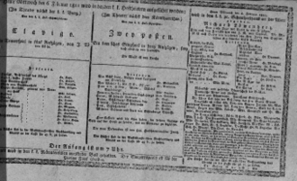 Theaterzettel (Oper und Burgtheater in Wien) 18110206 Seite: 1