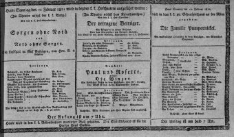 Theaterzettel (Oper und Burgtheater in Wien) 18110210 Seite: 1