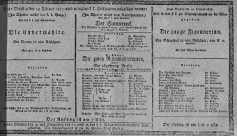 Theaterzettel (Oper und Burgtheater in Wien) 18110219 Seite: 1