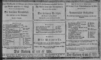 Theaterzettel (Oper und Burgtheater in Wien) 18110226 Seite: 1