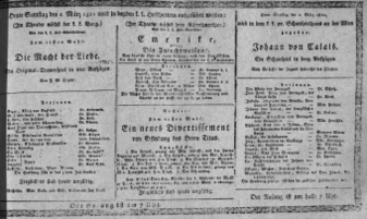 Theaterzettel (Oper und Burgtheater in Wien) 18110302 Seite: 1