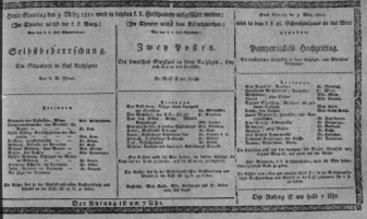 Theaterzettel (Oper und Burgtheater in Wien) 18110303 Seite: 1