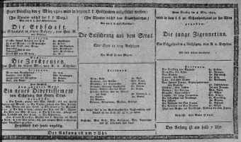 Theaterzettel (Oper und Burgtheater in Wien) 18110305 Seite: 1