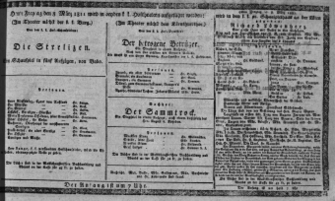 Theaterzettel (Oper und Burgtheater in Wien) 18110308 Seite: 1