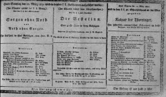 Theaterzettel (Oper und Burgtheater in Wien) 18110310 Seite: 1
