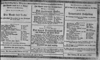 Theaterzettel (Oper und Burgtheater in Wien) 18110314 Seite: 1