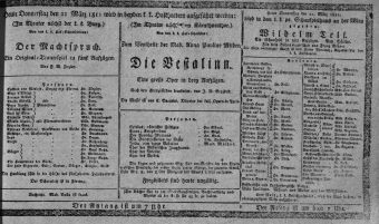 Theaterzettel (Oper und Burgtheater in Wien) 18110321 Seite: 1
