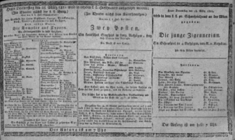Theaterzettel (Oper und Burgtheater in Wien) 18110328 Seite: 1