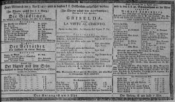 Theaterzettel (Oper und Burgtheater in Wien) 18110403 Seite: 1