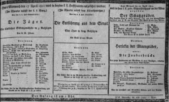 Theaterzettel (Oper und Burgtheater in Wien) 18110417 Seite: 1