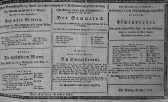 Theaterzettel (Oper und Burgtheater in Wien) 18110425 Seite: 1