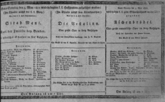 Theaterzettel (Oper und Burgtheater in Wien) 18110505 Seite: 1