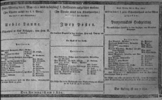 Theaterzettel (Oper und Burgtheater in Wien) 18110506 Seite: 1