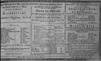 Theaterzettel (Oper und Burgtheater in Wien) 18110508 Seite: 1