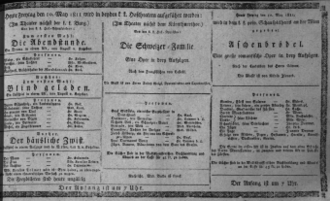 Theaterzettel (Oper und Burgtheater in Wien) 18110510 Seite: 1