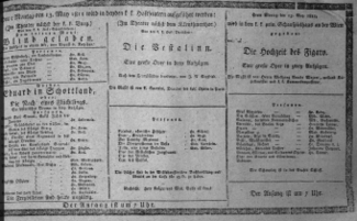Theaterzettel (Oper und Burgtheater in Wien) 18110513 Seite: 1