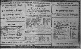 Theaterzettel (Oper und Burgtheater in Wien) 18110516 Seite: 1