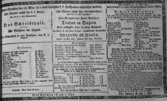 Theaterzettel (Oper und Burgtheater in Wien) 18110518 Seite: 1