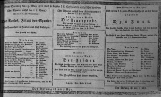 Theaterzettel (Oper und Burgtheater in Wien) 18110519 Seite: 1