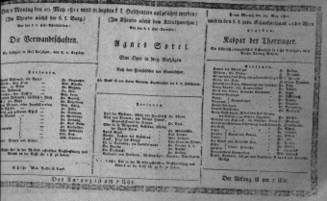 Theaterzettel (Oper und Burgtheater in Wien) 18110520 Seite: 1