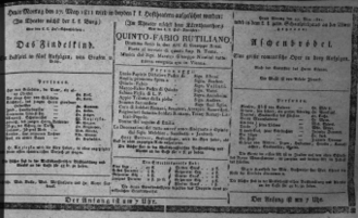 Theaterzettel (Oper und Burgtheater in Wien) 18110527 Seite: 1