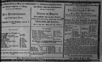 Theaterzettel (Oper und Burgtheater in Wien) 18110529 Seite: 1