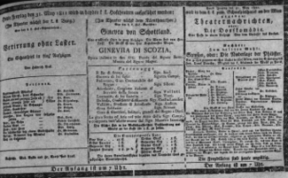Theaterzettel (Oper und Burgtheater in Wien) 18110531 Seite: 1
