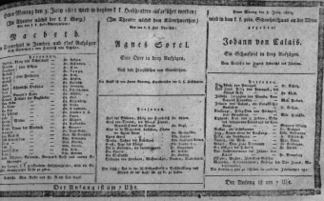 Theaterzettel (Oper und Burgtheater in Wien) 18110603 Seite: 1