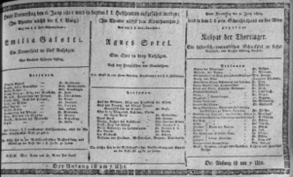 Theaterzettel (Oper und Burgtheater in Wien) 18110606 Seite: 1