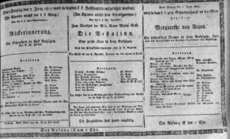 Theaterzettel (Oper und Burgtheater in Wien) 18110607 Seite: 1
